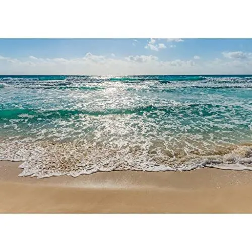 Produktbild: Komar Fototapete SEASIDE | 368 x 254 cm | Tapete, Wandgestaltung, Wandtapete, Meer, Strand, Wellen, Sandstrand, Meeresrauschen | 8-983