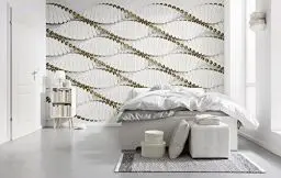 Produktbild: Komar Fototapete TWIST, Größe 368 x 254 cm (Breite x Höhe), 8 Teile, inklusive Kleister, weiß, gold, Schlafzimmer, Wohnzimmer, 8-205