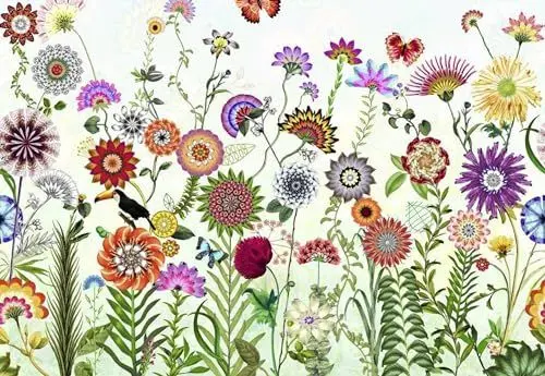Produktbild: Komar Fototapete | BRAZIL | Größe: 368 x 254 cm | Tapete, Wand Dekoration, Blume, Blumenwise, Design, geometrisch, Wohnzimmer, Schlafzimmer | 8-200