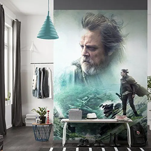 Produktbild: Komar Star Wars Fototapete | THE LAST JEDI | 184 x 254 cm | Tapete, Wand Dekoration, Luke Skywalker, Rey, EPS8, Kinderzimmer | 4-438