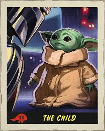 Produktbild: Komar Star Wars Wandbild | Mandalorian The Child Trading Card | Dekoration, Poster, Kunstdruck | Größe 30 x 40 cm | WB-SW-014-30x40