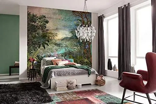 Produktbild: Komar Vlies Fototapete COURS FLUVIAL | Tapete, XXL, Dekoration, Jugendstil, Schlafzimmer, Wohnzimmer, Büro, Flur | Größe 250 x 250 cm (Breite x Höhe) | HX5-044