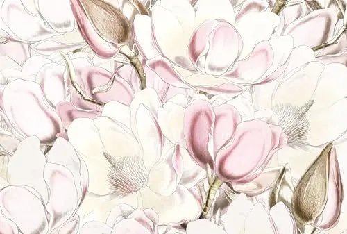 Produktbild: Komar Vlies Fototapete Petals - Größe: 368 x 248 cm - 4 Bogen - Blumen, Tapete, Dekoration, Wandtapete, Wandbild, Wandbelag, Designtapete - XXL4-1031, Weiß, Rosa