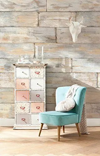 Produktbild: Komar Vlies Fototapete SHABBY CHIC | 368 x 248 cm | Tapete, Wand, Dekoration, Wandbelag, Wandbild, Wanddeko, Holzwand, Holzoptik | XXL4-014