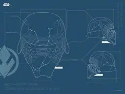 Produktbild: Komar Wandbild | Star Wars EP9 Blueprint Kylo Helmet | Kinderzimmer, Jugendzimmer, Dekoration, Kunstdruck | ohne Rahmen | WB177-40x30 | Größe: 40 x 30 cm (Breite x Höhe)