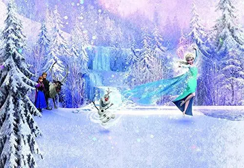 Produktbild: Komar - Disney - Fototapete FROZEN FOREST- 368 x 254 cm, Tapete, Wand Dekoration, Eiskönigin, Elsa, Anna, Olaf - 8-499