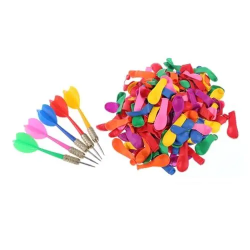Produktbild: KOMBIUDA 1010stücke Ballon Darts Spiel Set Mit Wurfpfeilen Und Luftballons Für Wurfspiel Und Karneval Party Aktivitäten Trainiert Auge-hand-koordination Für Drinnen Und Draußen