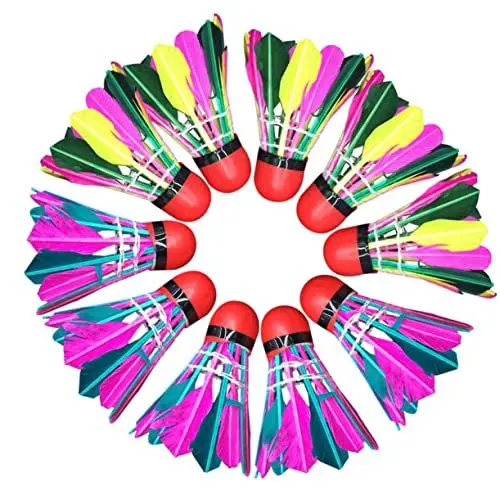 Produktbild: KOMBIUDA 11 Stück Bunter Federball Badminton Für Innen Und Außen Spiel Federbälle Mit Kugelkopf Leicht Kinder-badmintonball
