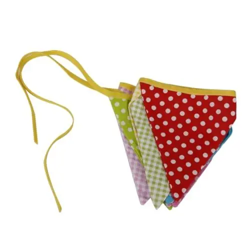 Produktbild: KOMBIUDA Wimpelkette Mit Punktmuster Aus Baumwolle Für Hochzeit Geburtstag Partydekoration 12 Stück 2.2m Länge