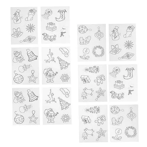 Produktbild: KOMBIUDA Weihnachts-bastelsets 12-teiliges Schrumpffolienset Weihnachtsmuster Schrumpffolien Für Jungen Und Mädchen Handgefertigtes Neujahrs-Accessoire-Material