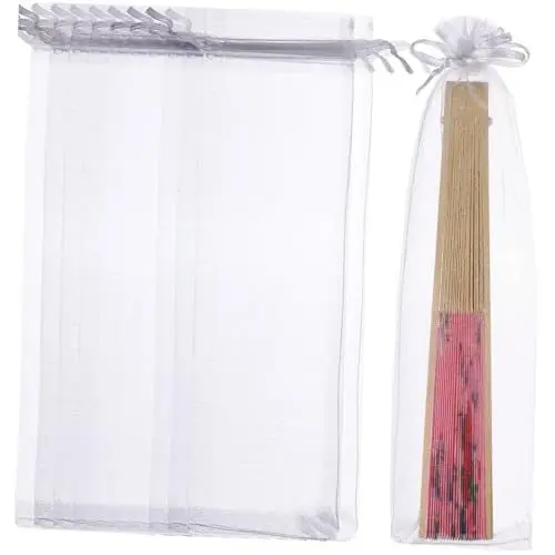 Produktbild: KOMBIUDA 3er-set Organza-geschenkbeutel Mit Kordelzug Dekorative Tragetasche Für Partygeschenke Eleganter Schmuck Süßigkeitenbeutel Weiß 50 Stück * 3
