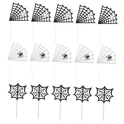 Produktbild: KOMBIUDA 17st Spinnennetzkarte Cupcake-einsätze Halloween-obstpflücker Halloween-partydekorationen Halloween-essensauswahl Halloween- Halloween-kucheneinsätze Papier