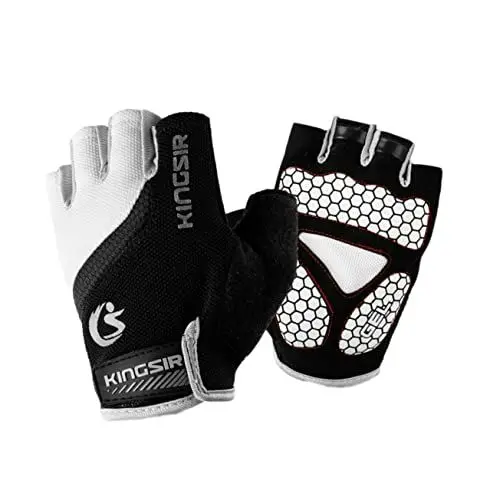 Produktbild: KOMBIUDA 1Paar Halbfinger Handschuhe für Outdoor Sportarten rutschfest Atmungsaktiv Workout Handschuhe für Radfahren Klettern Angeln Reiten XXL Weiß