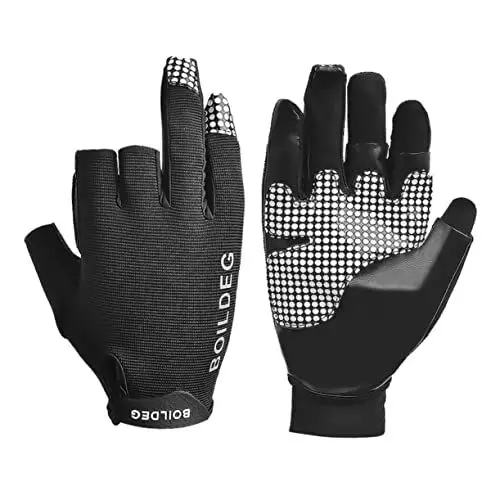 Produktbild: KOMBIUDA Angelhandschuhe Winter Für Angeln Reflektierende Outdoor-Handschuhe Mit Silikon-chip-Design rutschfest Und Befestigbar