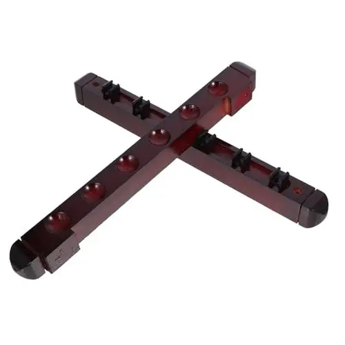Produktbild: KOMBIUDA 1satz Wandmontierter Queue Rack Aus Billiard Stock Für Pool Und Angeln Praktischer Organizer Für Billardzubehör Weinrot