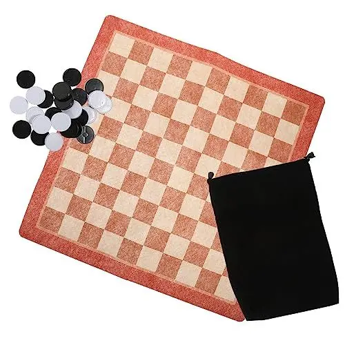 Produktbild: KOMBIUDA 1 Satz Brettspiel Professionelles Turnierschach Turnier Schachmatte Tragbares Schach Kinderschach Schachbretter Für Erwachsene Magnetisches Spielset Lernschach Spielzeug Stoff