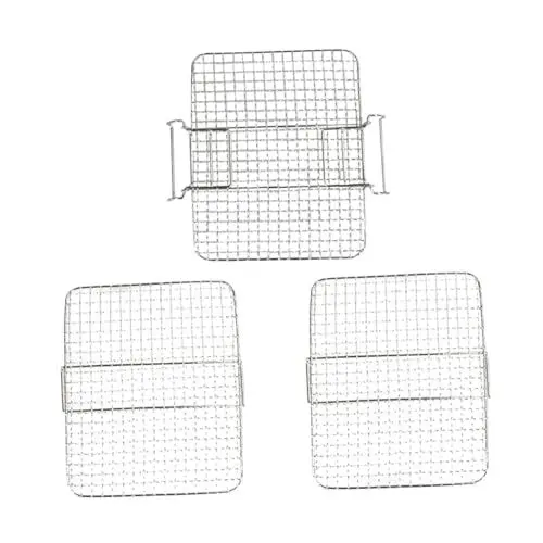 Produktbild: KOMBIUDA 1 Satz Luftfritteusengrill Grill zum Campen Campingofen tragbar edelstahlrost heißluftfritteuse grill Air Fryer Rack Dreilagiger Grillrahmen Rostfreier Stahl Silver