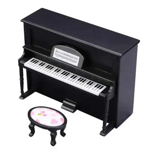 Produktbild: KOMBIUDA 1 Satz Puppenhaus Vertikal Stahl Puppenhaus Aus Holz Kinder Tun So, Als Würden Sie Klavier Spielen Winzige Möbel Tischdekoration Mini-Piano-Modell Mikroszene Zubehör Miniatur