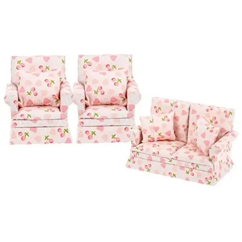 Produktbild: KOMBIUDA 1 Satz Puppenstubensofa Einzelsofa Dekoration Schlafzimmer -Sofagarnitur -Sofastuhl Zweiersofas winzige Möbel Puppenhaus-Minimöbel-Sofa Mini-Möbel für Puppenhaus
