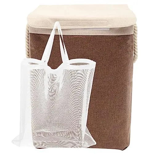 Produktbild: KOMBIUDA 1 Satz Wäschekorb Speicherversorgung Wäschesack Wohnaccessoire foldable laundry basket waeschesammler Wäschekörbe Körbe für Schlafzimmer Kleiderkorb Eisenspule Coffee