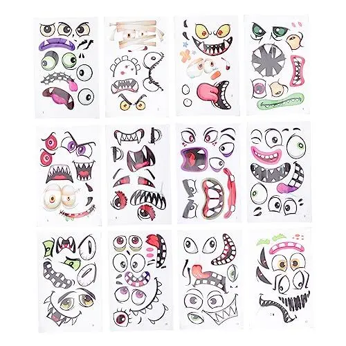 Produktbild: KOMBIUDA Halloween Kürbis Party Dekorationen 37 Aufkleber Set Klebe Abziehbilder Party Supplies Fenster Tür