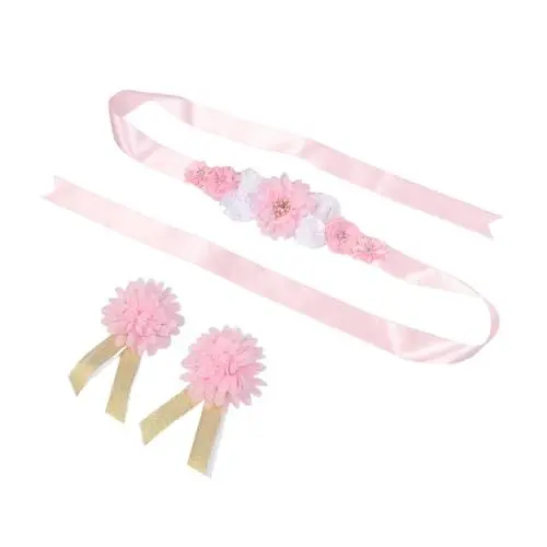 Produktbild: KOMBIUDA Blume Abzeichen Mutterschaft Schärpe Gürtel Baby Dusche Decor Mama Dekorationen Schwangerschaft Schärpe Vielseitige Party Zubehör