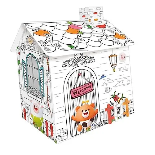 Produktbild: KOMBIUDA 1 Stück Graffiti Spielzeug Kinderspielzeug 3D Zeichnungspuzzle Kunst Gebäude Malpuzzle 3D Malpuzzle 3D Karton Puzzle Kognitives Puzzle Malspielzeug Weißes Papier