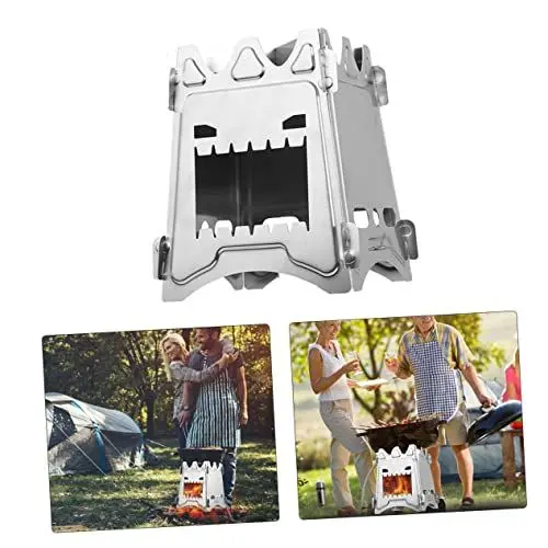 Produktbild: KOMBIUDA 1stk Kochgeschirr Aus Edelstahl Outdoor-kochzubehör Brennholz Campingkocher Tragbarer Campingkocher Tragbarer Brennholzofen Leichter Outdoor-ofen Heizofen Rucksack Reisen Zu Fuß
