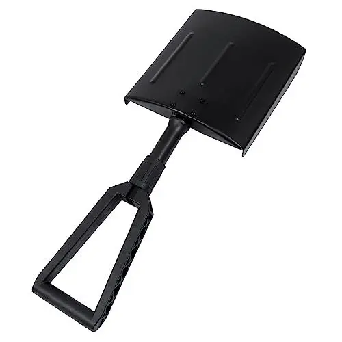 Produktbild: KOMBIUDA 1stk Schneeschaufel Manueller Schneekratzer Große Spatenschaufel Tragbare Schaufel Eisschaufel Aus Aluminium Faltbare Schaufel Multitool Klappspaten Aluminiumlegierung Black