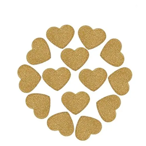 Produktbild: KOMBIUDA Goldene Herz Tischdekoration Hochzeit Konfetti für Tische Hochzeitsdekorationen Konfetti Streu