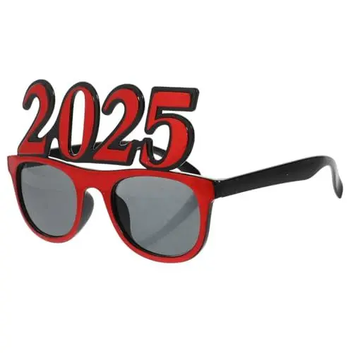 Produktbild: KOMBIUDA 2025 Partyzubehör brille party zubehör Fotokabinen-Requisiten für das neue Jahr -Requisiten für das neue Jahr Neujahrsvorräte Kostümzubehör für das neue Jahr Stk rot