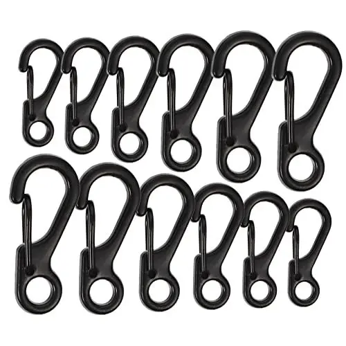 Produktbild: KOMBIUDA 20 Stück Kleine Schwarze Karabinerhaken Mit Karabinerhaken Kletterverschlüsse Kletterkarabiner Mit Federverschluss Aus Metallmaterial