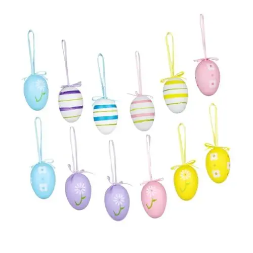 Produktbild: KOMBIUDA Ostereier-Spielzeug 24-teiliges Osterornament-Set zum Aufhängen von Ostereiern Ostereier-Dekorationen für Partys