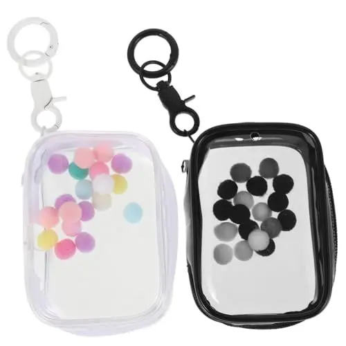 Produktbild: KOMBIUDA Leere Mini-Puppentaschen mit Reißverschluss Aufbewahrungsbeutel für Figuren und Schmuck süße Flauschige Schlüsselanhängertasche