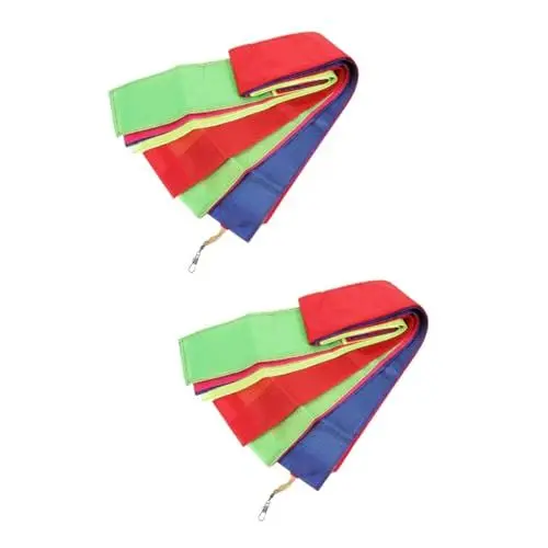 Produktbild: KOMBIUDA 2St Drachenschwanz Drachenschwänze für Drachenfliegen Fliegender Drachen Drachen Zubehör Kite Flugerfahrung Kite Tail Stoffband Regenbogenschwanz Chemiefasertuch
