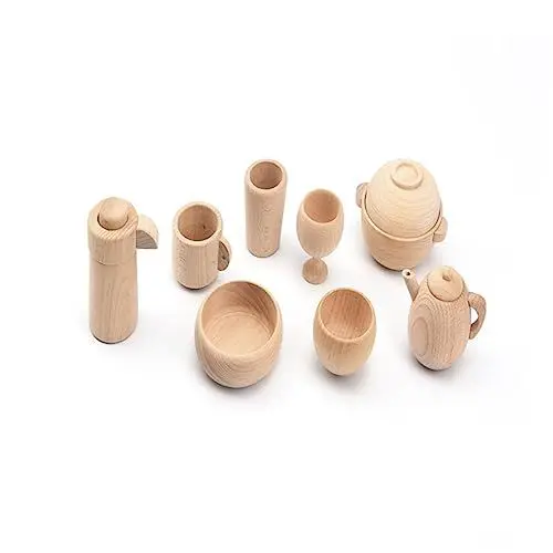 Produktbild: KOMBIUDA Holz-geschirrspielzeug Für Kinder Sicher Und Simulationsküchengeschirr Für Spielhaus Kreativspielzeug Für Kindergarten