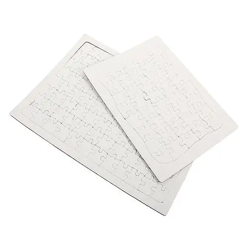 Produktbild: KOMBIUDA 2 Sätze DIY Puzzle Teilig Leere Malpuzzle für Teilige Rechteckige Puzzles zum Bemalen und Kreativen Gestalten Fördert Feinmotorik und Fantasie