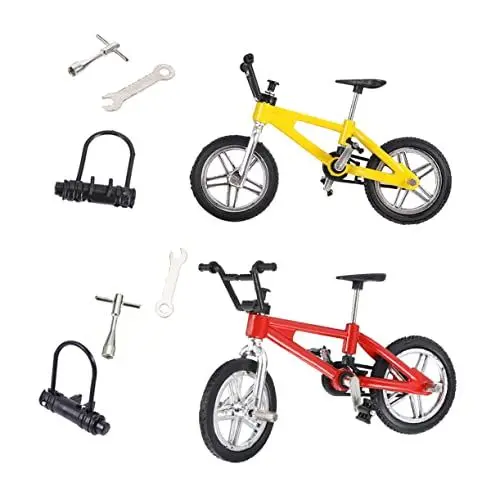 Produktbild: KOMBIUDA 2 Sätze Fingerrad Heimtrainer Fingerspielzeug Mini-Fingerbikes kinderspielzeug Kinder Spielzeug Wettbewerbsfähiges Fahrradspielzeug Mini-Fingerbike-Modell Aluminiumlegierung