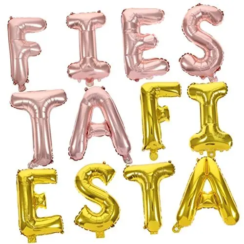 Produktbild: KOMBIUDA 2 Sätze Karneval Ballon Fiesta-ballongirlande Mexikanischer Cinco De Mayo-ballon Fiesta-party-dekorationen Fiesta-party-banner Heliumballon Aluminiumfolie Kind Buchstabe