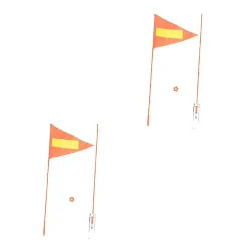 Produktbild: KOMBIUDA 2 Sets Sicherheitsflagge Mit Stange Reflektierende Sicherheitsflagge Für Jungen Und Mädchen Zum Radfahren Für Werbung Lkw Fahrrad Fahnenstange