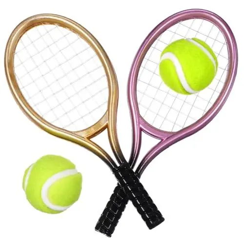 Produktbild: KOMBIUDA Mini-tennisschläger-Modell Dekoratives Ornament Foto-requisit Puppenhaus Tennis- Miniatur-Requisiten-Set Zufällig
