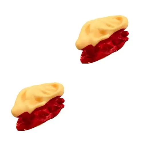 Produktbild: KOMBIUDA 2 Stück Halloween Spielzeug Trick Gruselig Gefälschte Menschliche Körperteile Halloween Spukhaus Dekoration Halloween Blutiges Ohr Halloween Requisiten Gefälschter Zombie