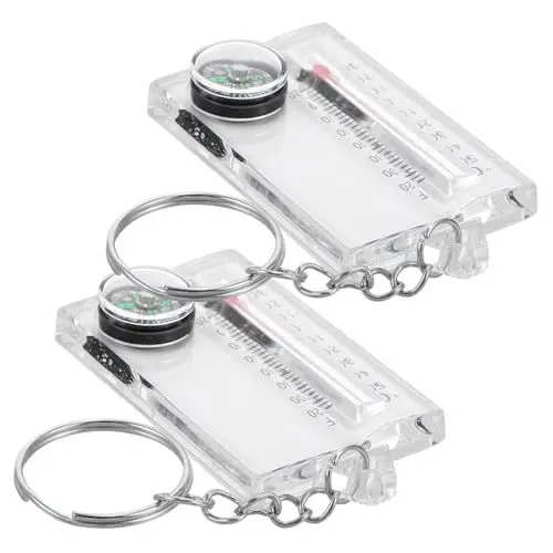 Produktbild: KOMBIUDA Wanderkompass Mit Thermometer Mini-kompass Als Schlüsselanhänger Tragbarer Kompassthermometer Für Outdoor-aktivitäten Präziser Zeiger Für Genaue Messungen