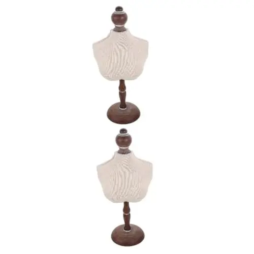 Produktbild: KOMBIUDA 2 Stücke Choker Halskette Mannequin Stehen Vintage Stil Display Für Shop Einzelhandel Schaufenster
