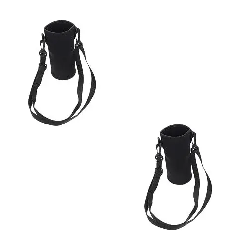Produktbild: KOMBIUDA 2st Thermalwasser-Becher-Set Wasserflaschen Reisewasserkocher Fahrradwasserflasche Fahrrad Flaschenhalter Schleuderwasser Tragbare Wasserflasche Reise-Einkaufstasche Neopren Black