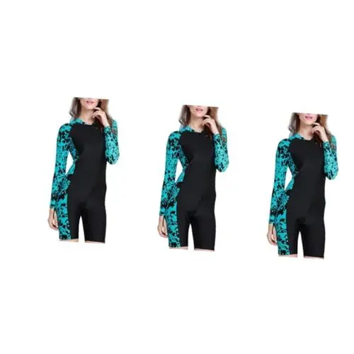 Produktbild: KOMBIUDA 3St Badeanzug mit Langen Ärmeln reiseset Wassersport Surfanzug tauchjacket Badeanzug für schwimmkleid badekugeln Reiseanzug купальник Frauen Neoprenanzug Ganzkörper-Tauchanzug Blue
