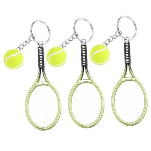 Produktbild: KOMBIUDA Tennis Schlüsselanhänger 3 Stück Dekorative Schlüsselanhänger in Tennisform Für Tennisspieler
