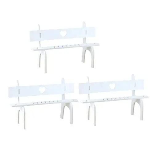 Produktbild: KOMBIUDA Mini-möbel-Requisite Für Puppen 3 Stück Weiße Puppenhocker Mit Hängenden Beinen Für Puppenhaus- Geburtstagsgeschenke