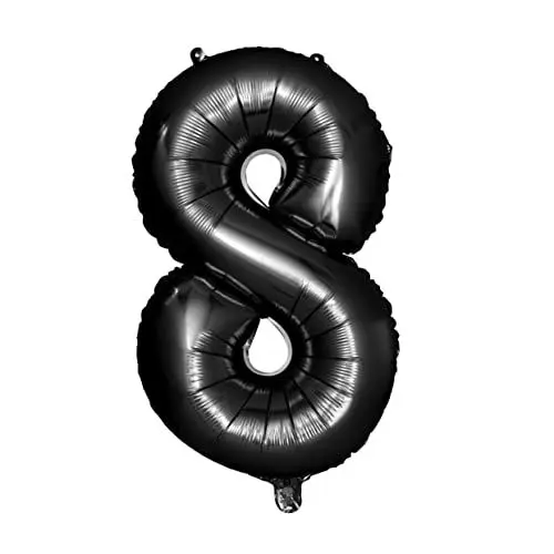 Produktbild: KOMBIUDA 2er-set 40 Schwarze Zahlenballons Aus Folie 80 Stück Selbstdichtende Ventile für Einfache Party-dekorationen