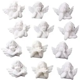 Produktbild: KOMBIUDA 48 Stück Kleine Engel Accessoires Sammelalbum Charms Miniaturfiguren Zum Basteln Engel Anhänger Perlen Barock Dekor Miniatur Dekoration Weiß Dekor Engel Figur Haarspange Charms